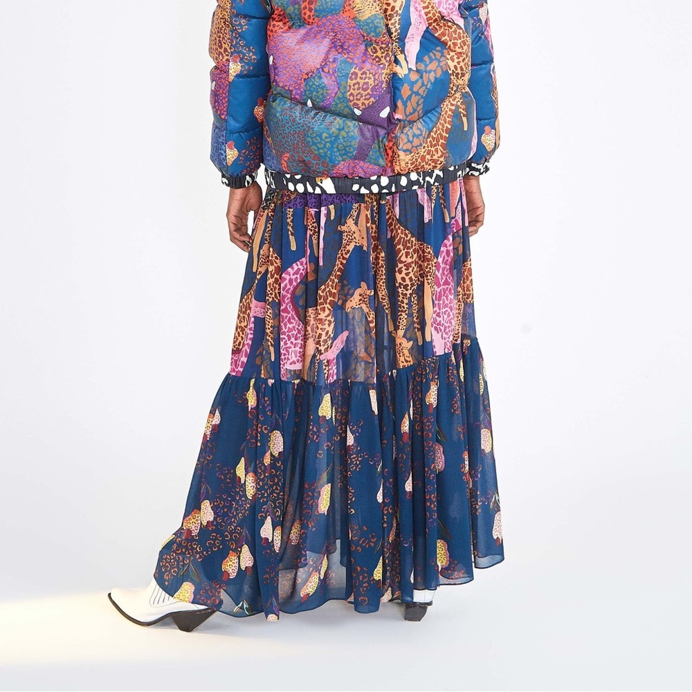 Farm Rio Blue Jungle Maxi Skirt